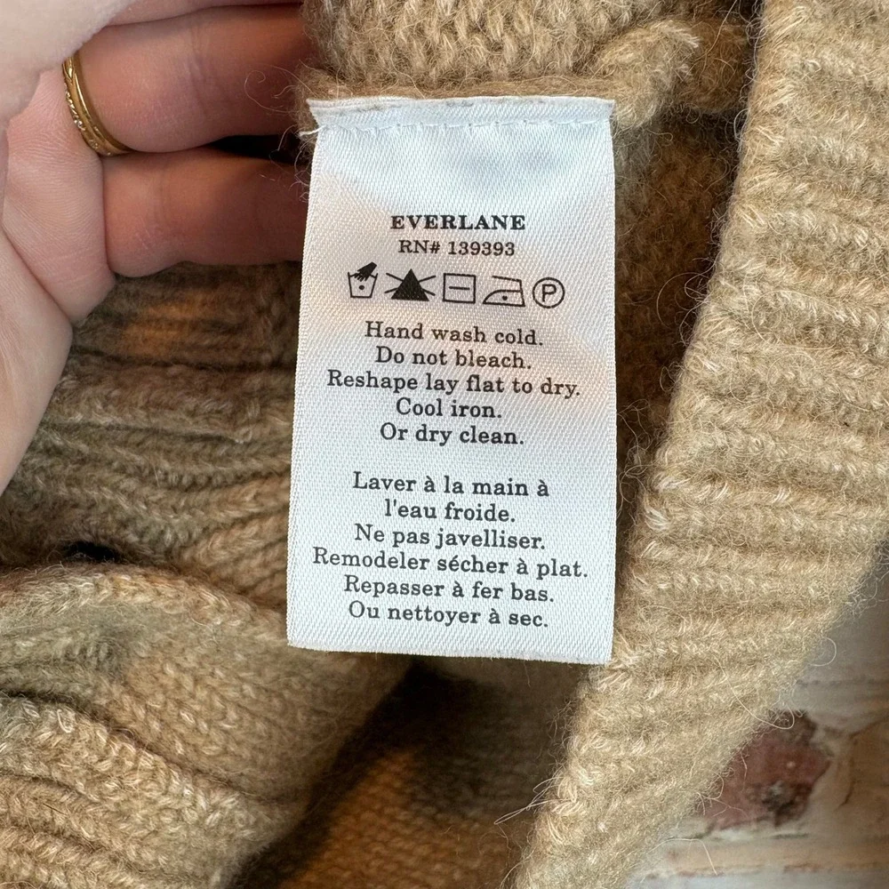 Everlane Camel Alpaca Merino Wool Grandpa Cardigan S Old Money Quiet Luxury Fall